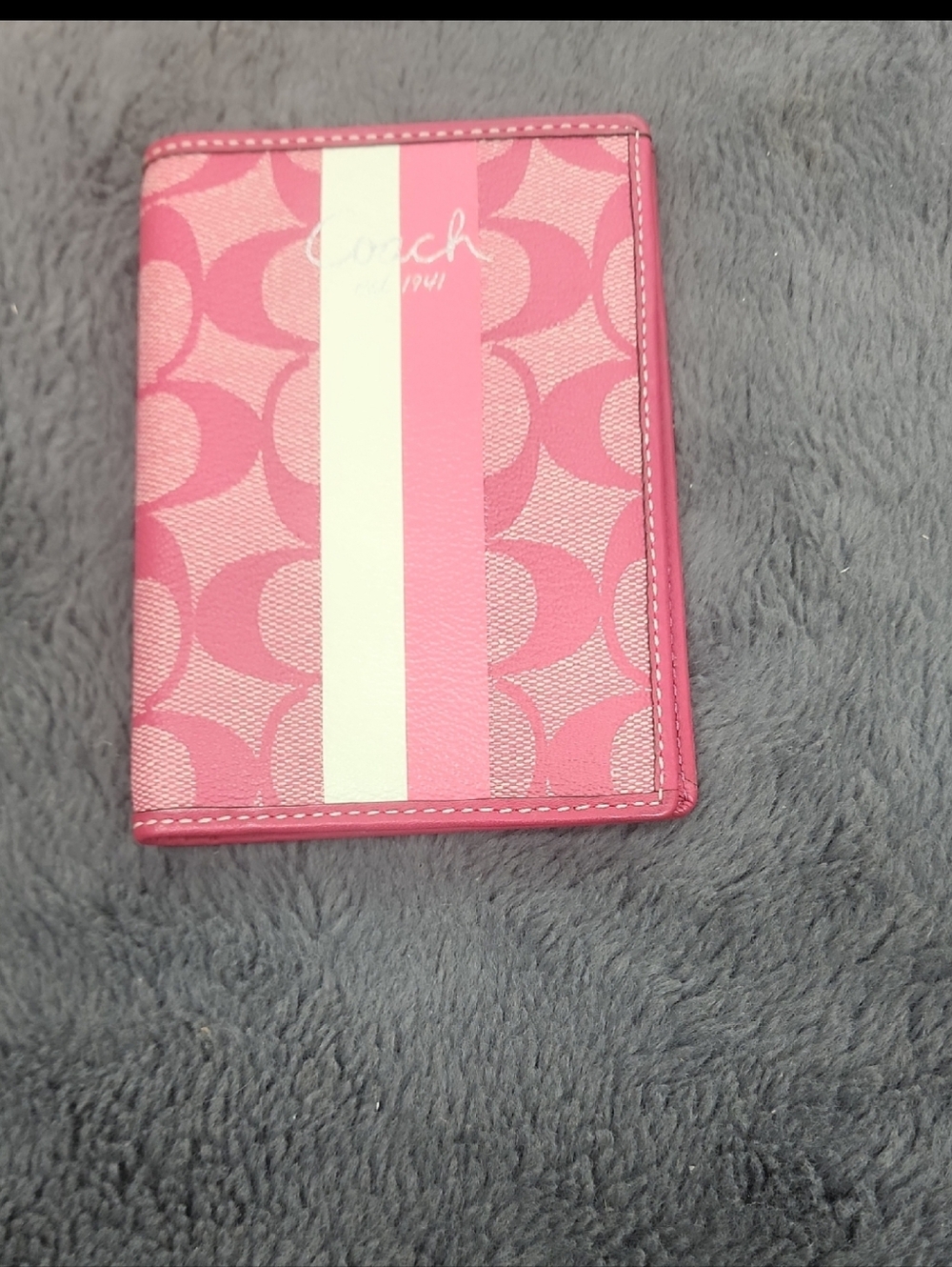 Coach Signature Stripe Compact Wallet